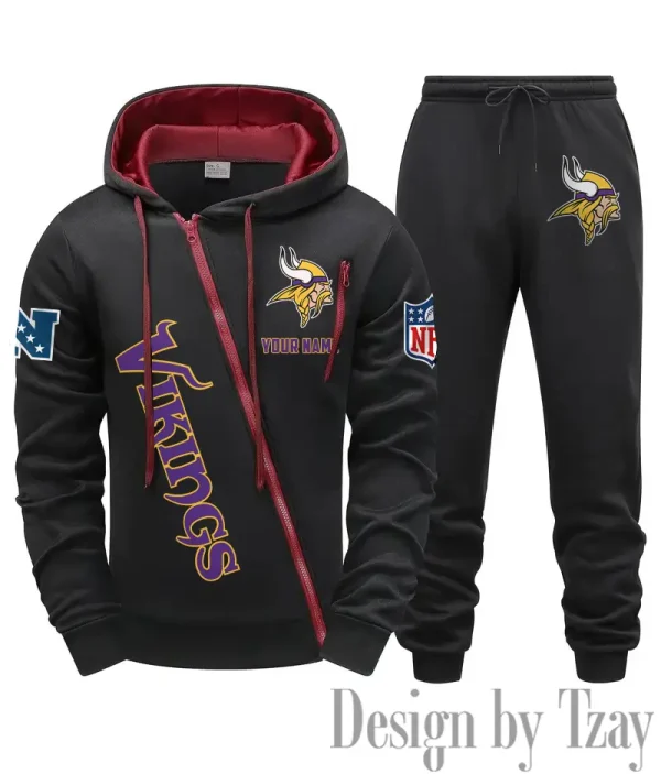 Minnesota Vikings Men Fall&winter Daily Casual Sporty Jogging Suit Urban Fashion SPTMDCSJS021 - Image 3