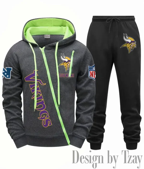 Minnesota Vikings Men Fall&winter Daily Casual Sporty Jogging Suit Urban Fashion SPTMDCSJS021 - Image 5