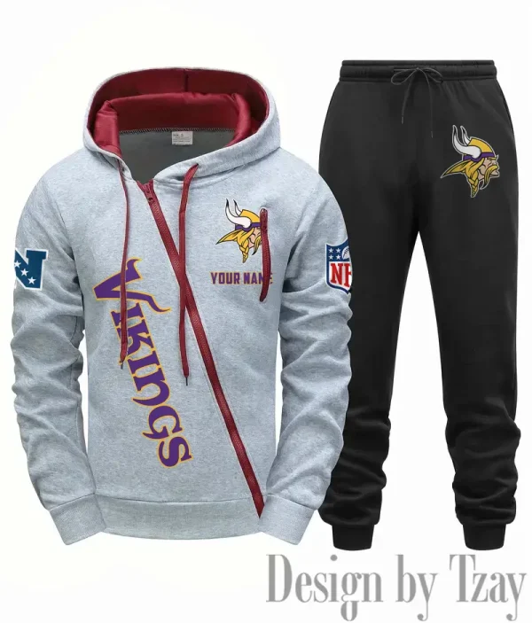 Minnesota Vikings Men Fall&winter Daily Casual Sporty Jogging Suit Urban Fashion SPTMDCSJS021