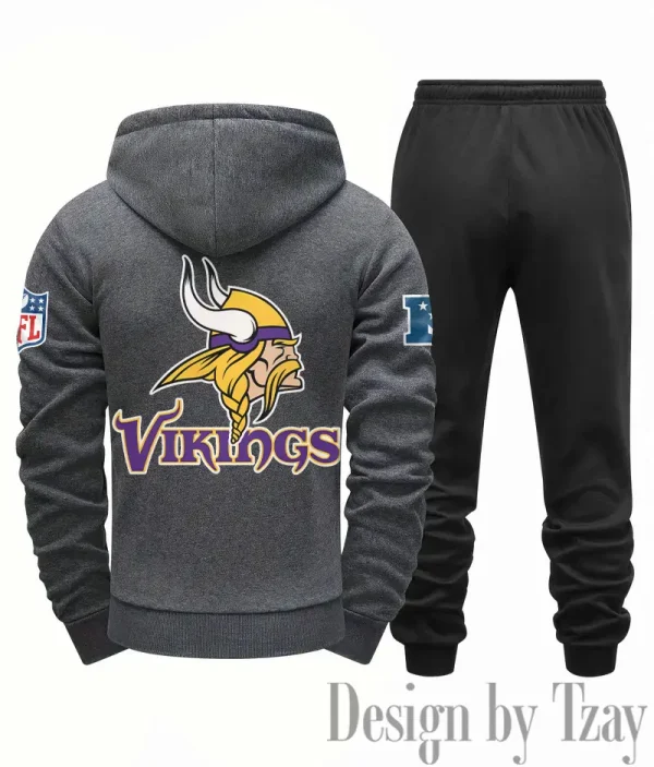 Minnesota Vikings Men Fall&winter Daily Casual Sporty Jogging Suit Urban Fashion SPTMDCSJS021 - Image 6