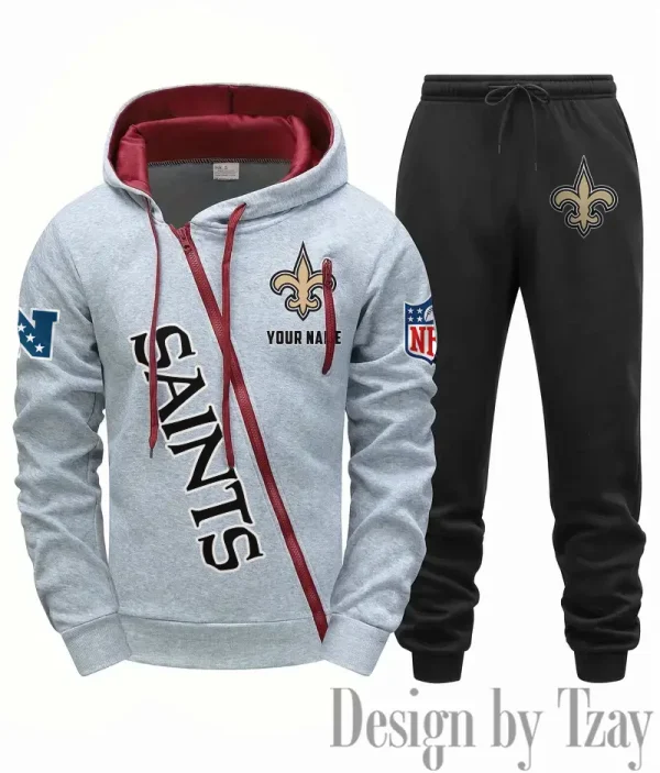 New Orleans Saints Men Fall&winter Daily Casual Sporty Jogging Suit Urban Fashion SPTMDCSJS023