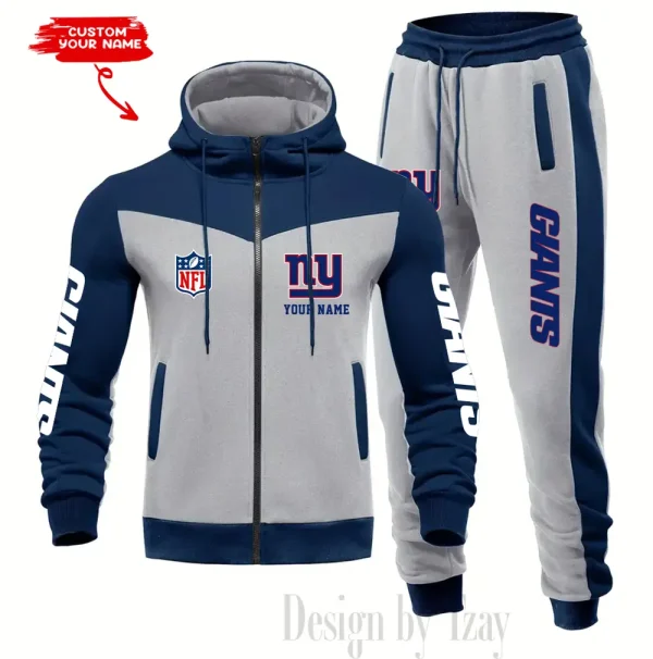 New York Giants Men's Tracksuit Hooded Zipper Fashion Casual Sports SPTMTHZFCS024