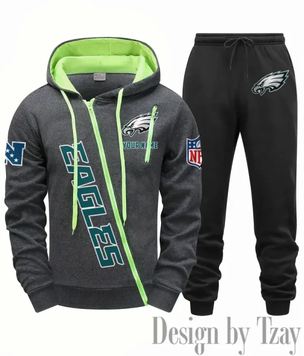 Philadelphia Eagles Men Fall&winter Daily Casual Sporty Jogging Suit Urban Fashion SPTMDCSJS026