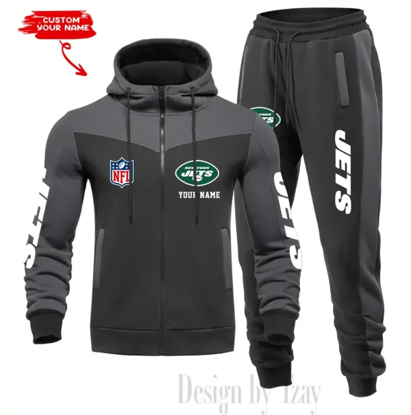 New York Jets Men's Tracksuit Hooded Zipper Fashion Casual Sports SPTMTHZFCS025 - Image 3
