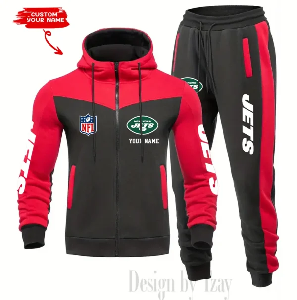 New York Jets Men's Tracksuit Hooded Zipper Fashion Casual Sports SPTMTHZFCS025 - Image 5