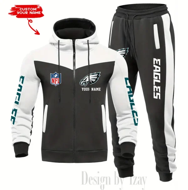 Philadelphia Eagles Men's Tracksuit Hooded Zipper Fashion Casual Sports SPTMTHZFCS026