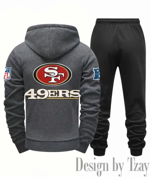 San Francisco 49ers Men Fall&winter Daily Casual Sporty Jogging Suit Urban Fashion SPTMDCSJS028 - Image 2