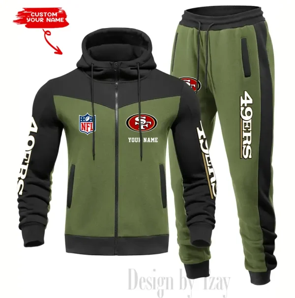 San Francisco 49ers Men's Tracksuit Hooded Zipper Fashion Casual Sports SPTMTHZFCS028 - Image 3