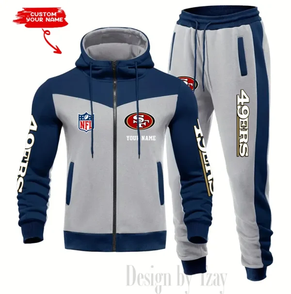 San Francisco 49ers Men's Tracksuit Hooded Zipper Fashion Casual Sports SPTMTHZFCS028 - Image 5