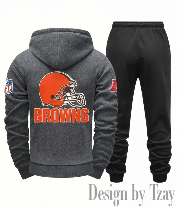 Cleveland Browns Men Fall&winter Daily Casual Sporty Jogging Suit Urban Fashion SPTMDCSJS008 - Image 6