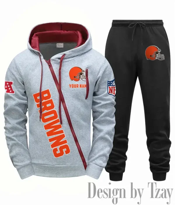 Cleveland Browns Men Fall&winter Daily Casual Sporty Jogging Suit Urban Fashion SPTMDCSJS008 - Image 7