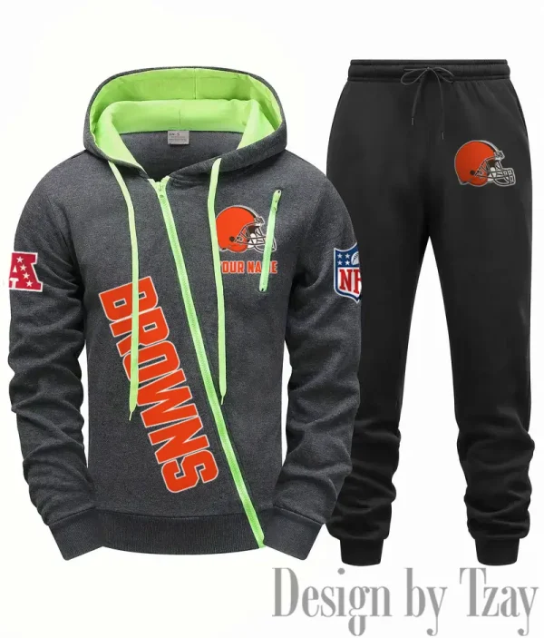 Cleveland Browns Men Fall&winter Daily Casual Sporty Jogging Suit Urban Fashion SPTMDCSJS008 - Image 5