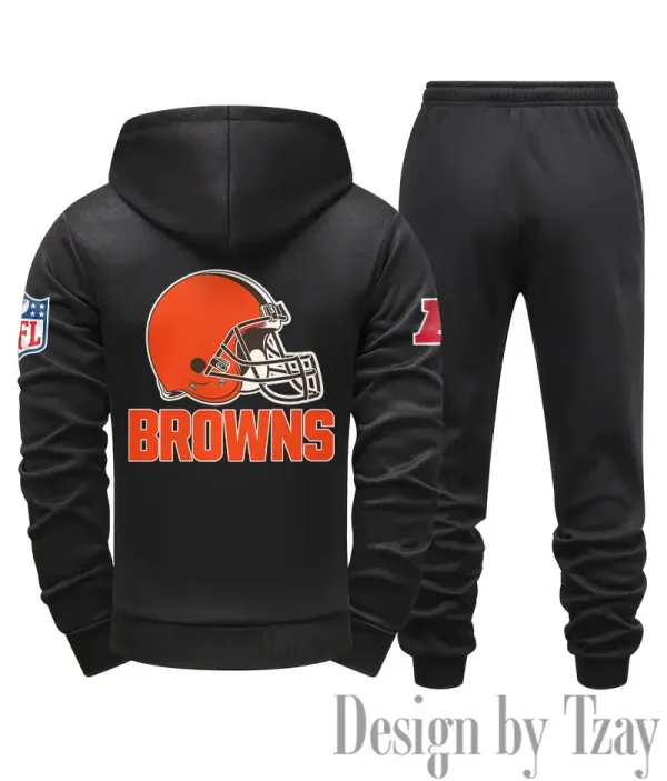 Cleveland Browns Men Fall&winter Daily Casual Sporty Jogging Suit Urban Fashion SPTMDCSJS008 - Image 4