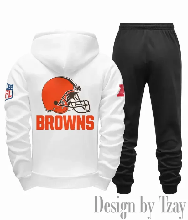 Cleveland Browns Men Fall&winter Daily Casual Sporty Jogging Suit Urban Fashion SPTMDCSJS008 - Image 2