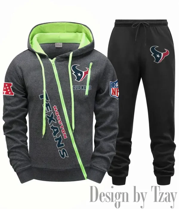 Houston Texans Men Fall&winter Daily Casual Sporty Jogging Suit Urban Fashion SPTMDCSJS013 - Image 3