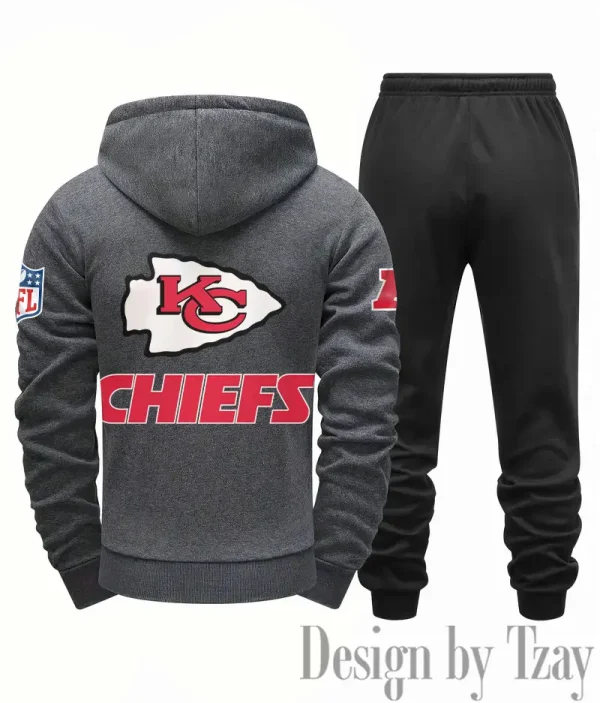Kansas City Chiefs Men Fall&winter Daily Casual Sporty Jogging Suit Urban Fashion SPTMDCSJS016 - Image 2