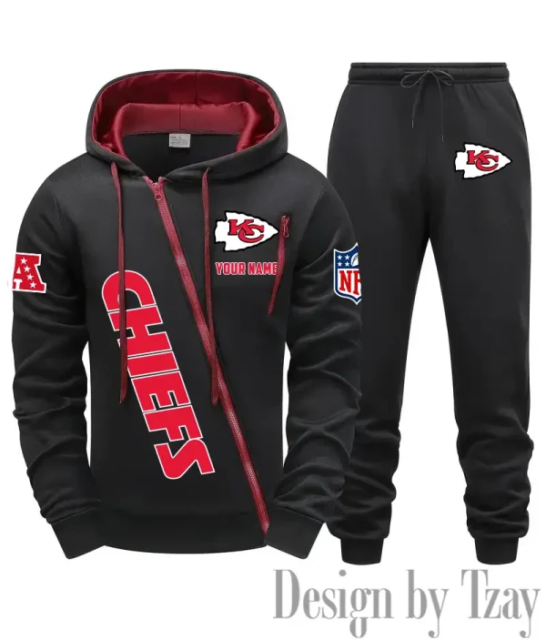 Kansas City Chiefs Men Fall&winter Daily Casual Sporty Jogging Suit Urban Fashion SPTMDCSJS016 - Image 3