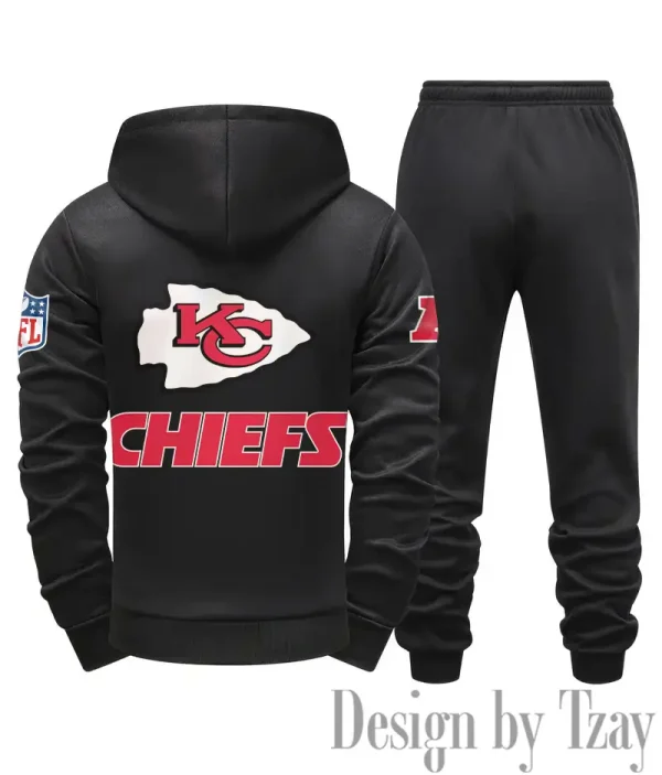 Kansas City Chiefs Men Fall&winter Daily Casual Sporty Jogging Suit Urban Fashion SPTMDCSJS016 - Image 4