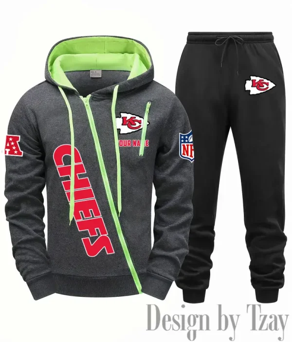 Kansas City Chiefs Men Fall&winter Daily Casual Sporty Jogging Suit Urban Fashion SPTMDCSJS016