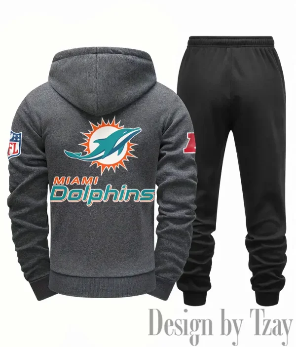 Miami Dolphins Men Fall&winter Daily Casual Sporty Jogging Suit Urban Fashion SPTMDCSJS020 - Image 2