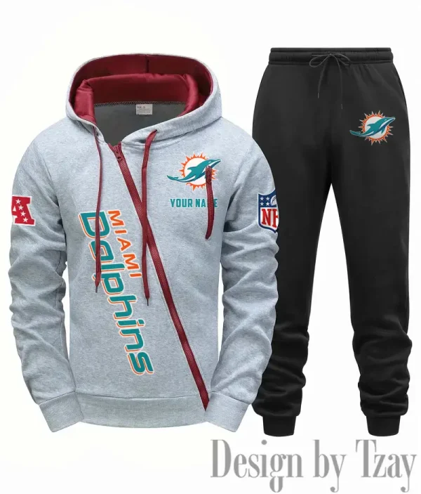 Miami Dolphins Men Fall&winter Daily Casual Sporty Jogging Suit Urban Fashion SPTMDCSJS020 - Image 3