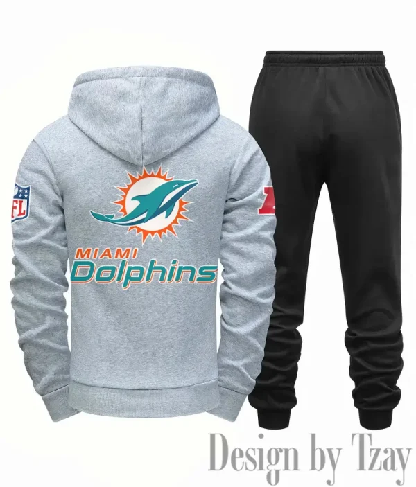 Miami Dolphins Men Fall&winter Daily Casual Sporty Jogging Suit Urban Fashion SPTMDCSJS020 - Image 4