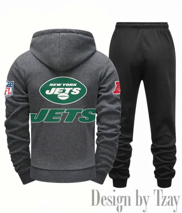 New York Jets Men Fall&winter Daily Casual Sporty Jogging Suit Urban Fashion SPTMDCSJS025 - Image 2
