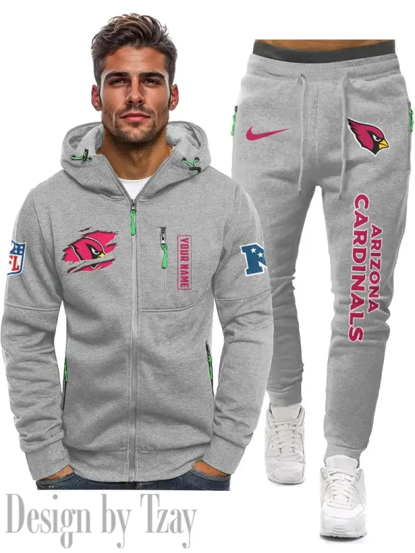 Arizona Cardinals Men 2D Zipper Hoodie And Jogger Spring Autumn Fashion 2025 SPTM2DZHAJ253 - Image 2