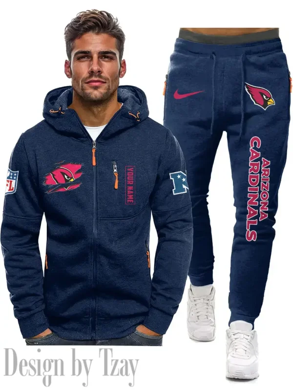 Arizona Cardinals Men 2D Zipper Hoodie And Jogger Spring Autumn Fashion 2025 SPTM2DZHAJ253 - Image 3