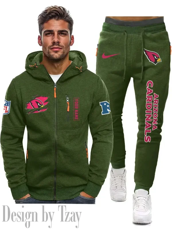 Arizona Cardinals Men 2D Zipper Hoodie And Jogger Spring Autumn Fashion 2025 SPTM2DZHAJ253 - Image 4