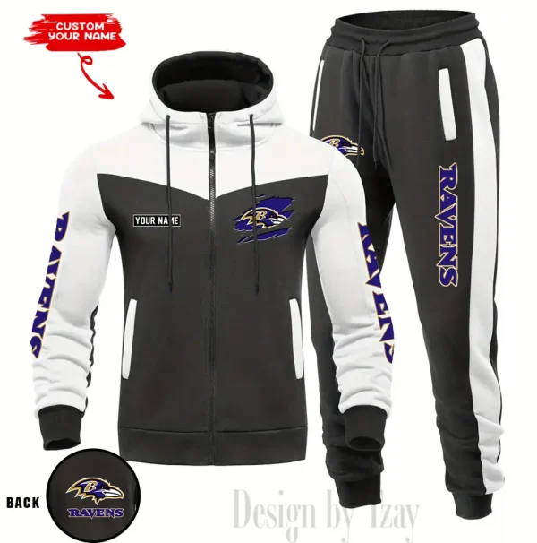 Baltimore Ravens Men's Tracksuit Hooded Zipper Fashion Casual Sports SPTMTHZFCS035 - Image 5