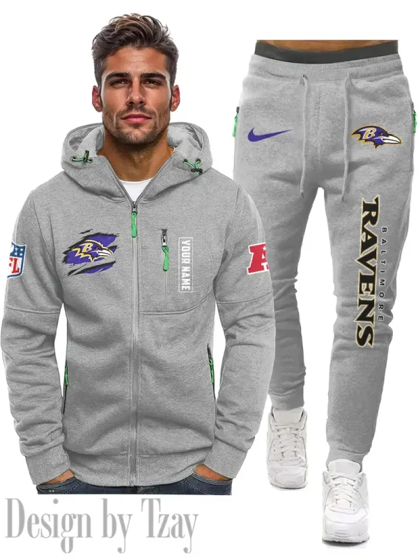 Baltimore Ravens 2D Zipper Hoodie And Jogger Spring Autumn Fashion 2025 SPTM2DZHAJ255 - Image 3