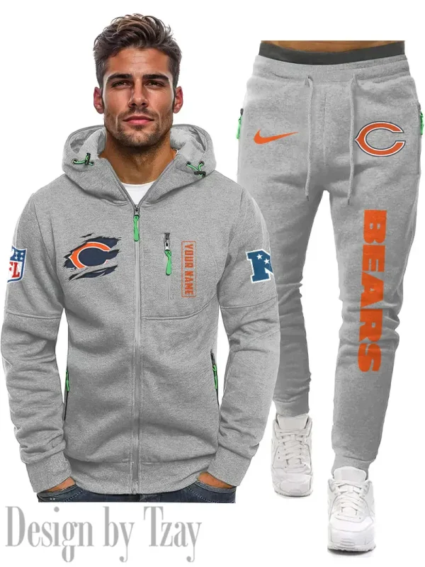 Chicago Bears 2D Zipper Hoodie And Jogger Spring Autumn Fashion 2025 SPTM2DZHAJ258 - Image 2