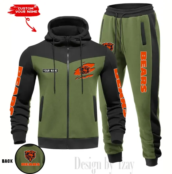 Chicago Bears Men's Tracksuit Hooded Zipper Fashion Casual Sports SPTMTHZFCS038 - Image 3