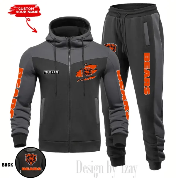 Chicago Bears Men's Tracksuit Hooded Zipper Fashion Casual Sports SPTMTHZFCS038 - Image 4