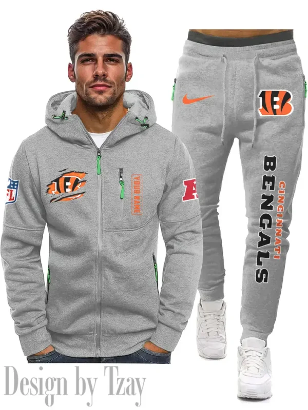 Cincinnati Bengals 2D Zipper Hoodie And Jogger Spring Autumn Fashion 2025 SPTM2DZHAJ259