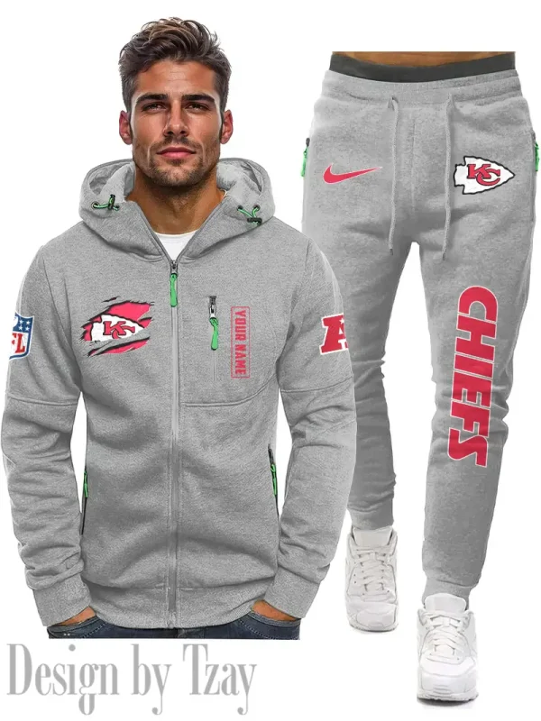 Kansas City Chiefs 2D Zipper Hoodie And Jogger Spring Autumn Fashion 2025 SPTM2DZHAJ268