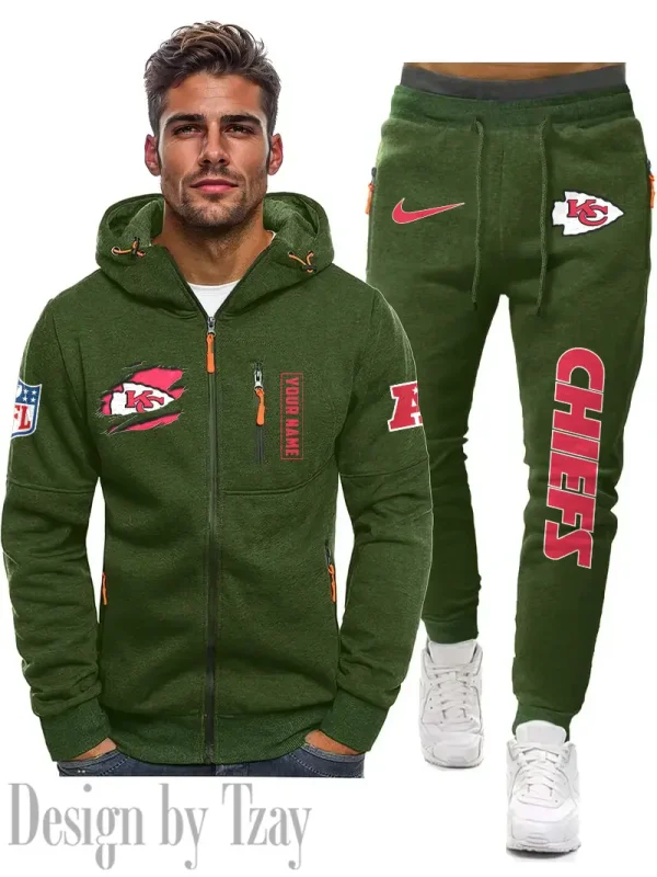 Kansas City Chiefs 2D Zipper Hoodie And Jogger Spring Autumn Fashion 2025 SPTM2DZHAJ268 - Image 2