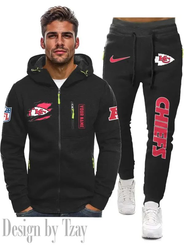 Kansas City Chiefs 2D Zipper Hoodie And Jogger Spring Autumn Fashion 2025 SPTM2DZHAJ268 - Image 3