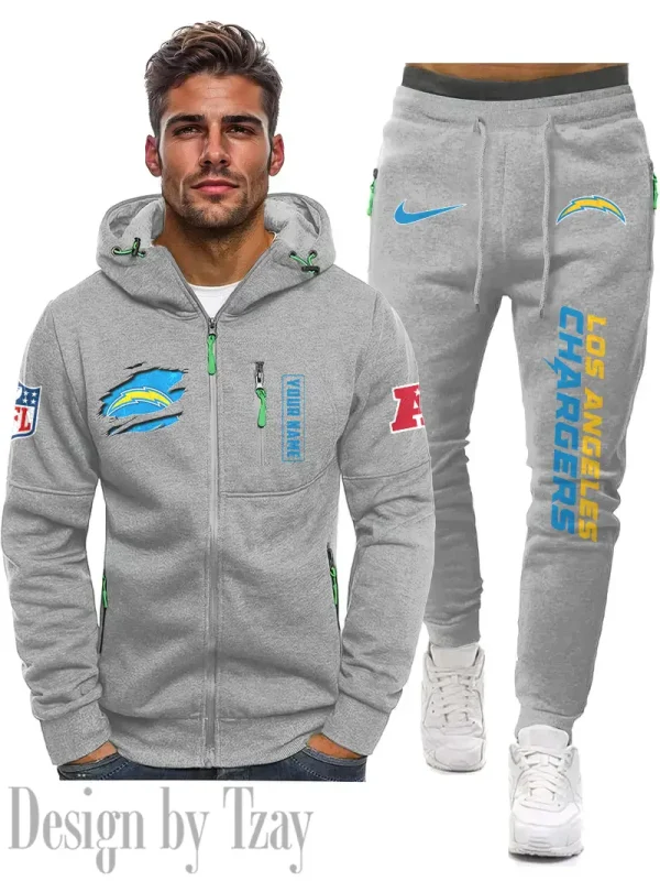 Los Angeles Chargers 2D Zipper Hoodie And Jogger Spring Autumn Fashion 2025 SPTM2DZHAJ270