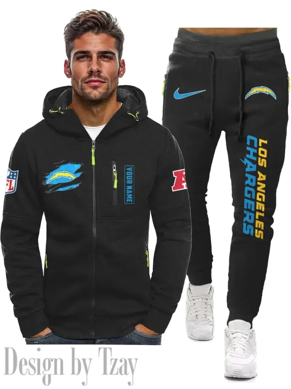 Los Angeles Chargers 2D Zipper Hoodie And Jogger Spring Autumn Fashion 2025 SPTM2DZHAJ270 - Image 3