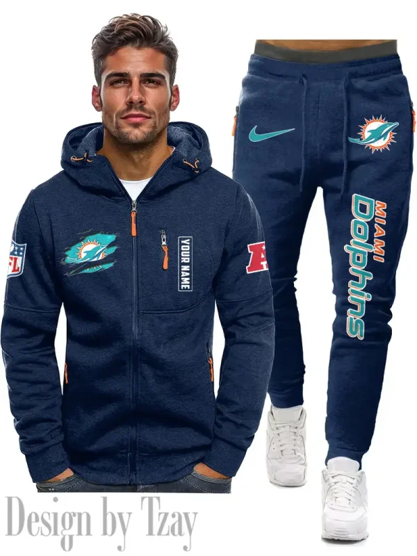 Miami Dolphins 2D Zipper Hoodie And Jogger Spring Autumn Fashion 2025 SPTM2DZHAJ272 - Image 3