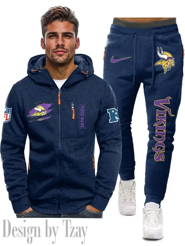 Minnesota Vikings 2D Zipper Hoodie And Jogger Spring Autumn Fashion 2025 SPTM2DZHAJ273