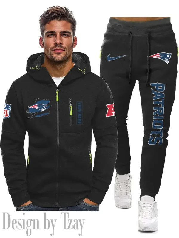New England Patriots 2D Zipper Hoodie And Jogger Spring Autumn Fashion 2025 SPTM2DZHAJ274 - Image 3