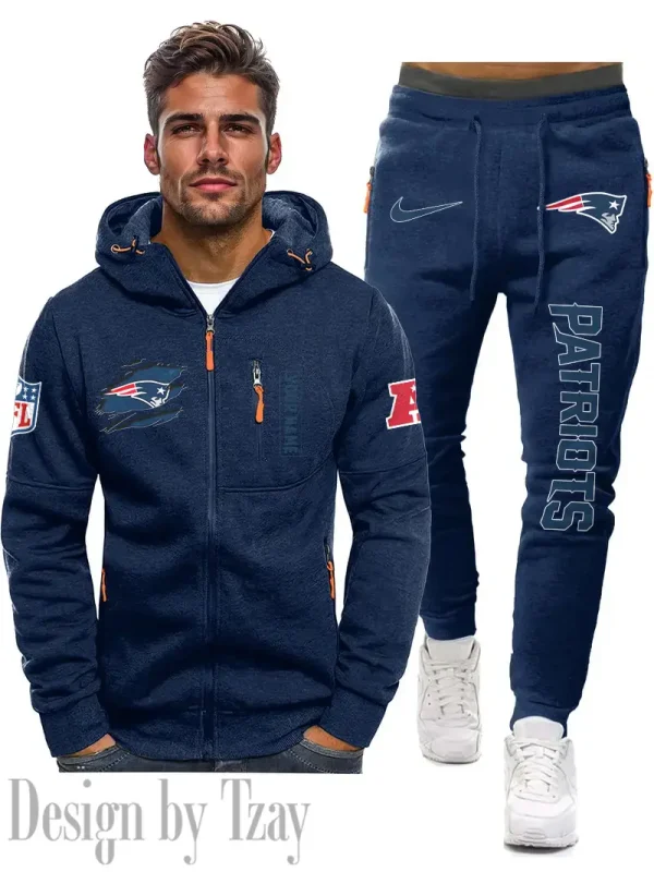 New England Patriots 2D Zipper Hoodie And Jogger Spring Autumn Fashion 2025 SPTM2DZHAJ274 - Image 4