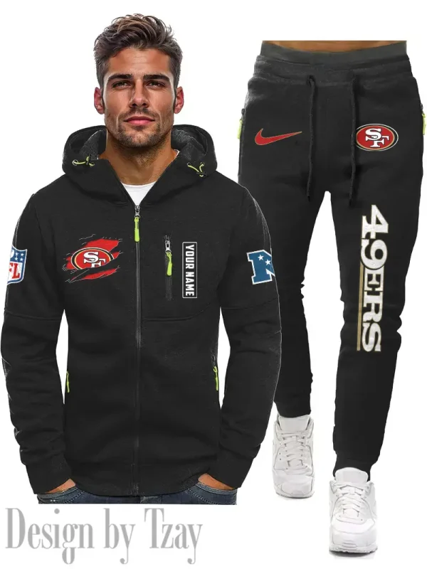 San Francisco 49ers 2D Zipper Hoodie And Jogger Spring Autumn Fashion 2025 SPTM2DZHAJ280 - Image 2