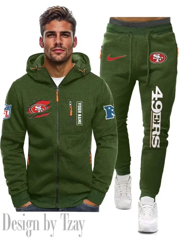 San Francisco 49ers 2D Zipper Hoodie And Jogger Spring Autumn Fashion 2025 SPTM2DZHAJ280 - Image 4