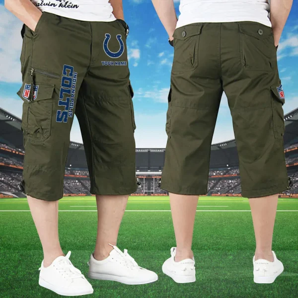Indianapolis Colts Football Team US Men Knee Length Shorts SPTMKLS008 - Image 2