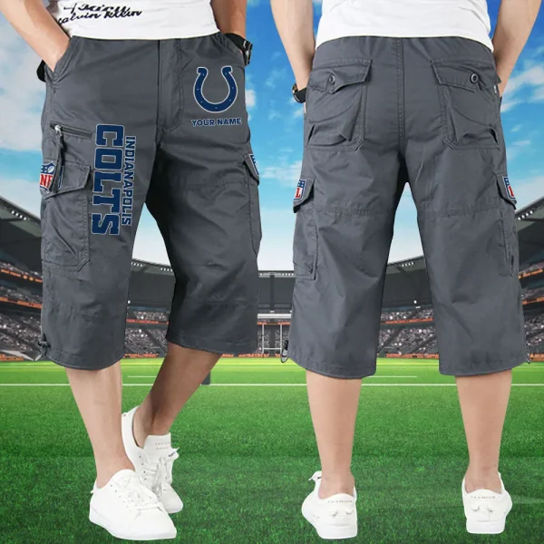 Indianapolis Colts Football Team US Men Knee Length Shorts SPTMKLS008 - Image 3