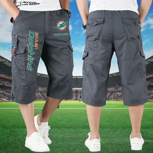 Miami Dolphins Football Team US Men Knee Length Shorts SPTMKLS010 - Image 3
